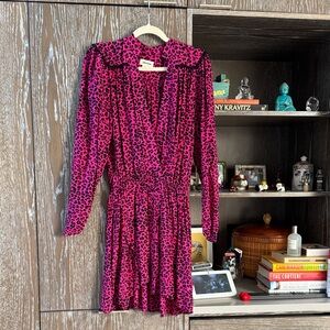 Zadig & Voltaire Fuchsia Leopard Long Sleeve Dress